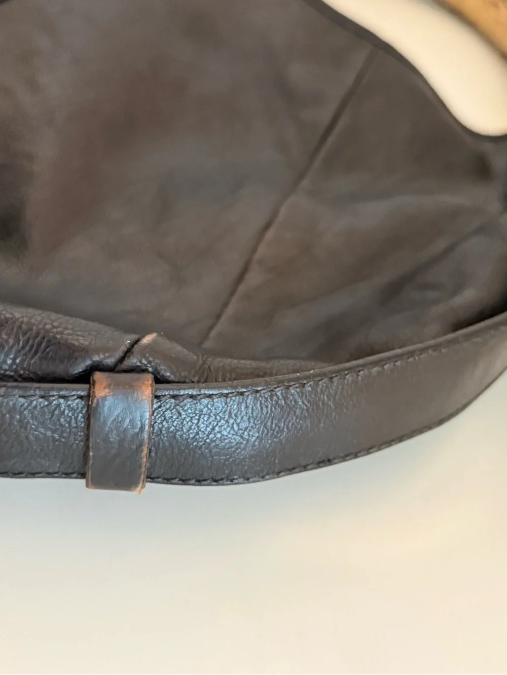 Vintage YSL Yves Saint Laurent Mombasa Leather Hobo Bag Horn Handle Tom Ford